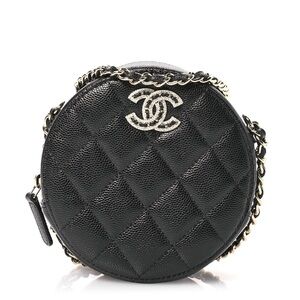 Chanel Quilter Caviar CC Round Cluth